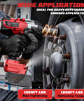 Beast Of A Cordless Three Quarters Inch Impact Wrench With Brushless Motor Up To 1850 Ft Lbs Torque in use on tire lug
