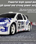 1/28 Scale RC Drift Car GTR 2.4GHz 4WD RTR With Gyro Drift Tires Realistic Body Proportional Steering Easy Setup For Beginners And Hobbyists To Nail Tight Drifts And Fast Laps, white and blue car