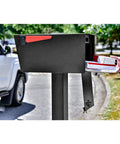 Street Safe Locking Mailbox With Rear Access Door For Safe Mail And Parcels Bi-Cam Anti-Pry Latch Black Steel Curbside