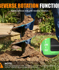 40V Brushless Cordless Auger Post Hole Digger With 8 Inch Bit 2 Speed And Reverse Delivers Beast Torque At 90 Nm close-up in use