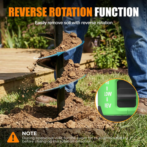 40V Brushless Cordless Auger Post Hole Digger With 8 Inch Bit 2 Speed And Reverse Delivers Beast Torque At 90 Nm close-up in use