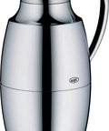 One Hand Pour Glass Vacuum Carafe 1 Liter Capacity With Chrome Plated Brass Thermal Dispenser Keeps Coffee Hot 12 Hours Cold 24 Hours