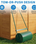 Tough-As-Nails Rust-Resistant Steel Lawn Roller For Yards And Gardens, 46L Capacity, 23 Inch Push Or Tow Behind Design