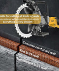 Heavy Duty Beast Mode Brushless Electric Concrete Saw Wall Chaser Ring Cutter With Diamond Blade cutting through concrete and brick walls.