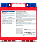 Care Science 110-piece first aid kit in red plastic case with blue latches and white contents label.