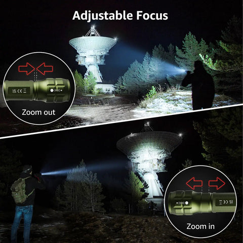 Tiny But Mighty LED Flashlight for Outdoors and Emergencies, Ultra Bright Beam, Waterproof Pocket Size, Adjustable Focus in use