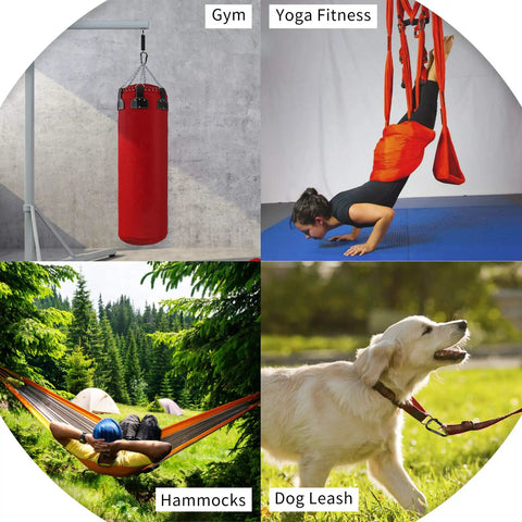 Beefy 2-Pack 3-Inch Heavy-Duty Carabiner Clips 855 Lb Rating Non-Locking Spring Hook Carabiners For Hammocks Camping Hiking
