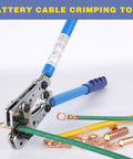 Heavy Duty Battery Cable Lug Crimping Tool With Interchangeable Dies for AWG 10 to 1 Wire Copper Lugs Terminals Tight No Slip Crimp