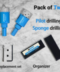 Diamond Hole Saw Drill Bits Set With Pilot Guide And Sponge Spring Bits, 2 Pieces, 1-inch size with organizer and replacement set