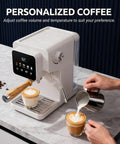 Next Level Touchscreen Espresso Machine Loaded With A 20 Bar Italian Pump And Quick Release Steam Wand for personalized coffee brewing.