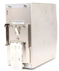 Industrial DIN Rail Power Supply 24V DC 10A 240W with wide input, silver casing and mounting brackets for industrial setups