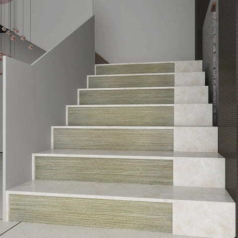 Thickened Brown Wood Grain Wallpaper 16x354 Peel and Stick Wood Textured Oak Removable Waterproof Self Adhesive on staircase