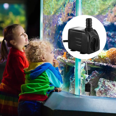 Ultra Quiet 400GPH Submersible Fountain Pump for Ponds, Aquariums, and Hydroponics, 25W with 6.5ft Cord in aquarium display