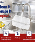 Built Tough Reusable Deep Fryer Filter Bag Slays Heavy Grease And Fine Crumbs Smooth Sixty Quart Operation in use under water.