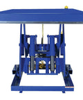 Heavy Duty Welded Steel Electric Hydraulic Lift Table With 48 By 72 Platform And 6000 Lbs Capacity built for lifting in industrial settings.