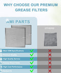 Range Hood Grease Filter 11 1/4 by 11 3/4 by 3/8 Inches Two Pack Compatible with Broan NuTone Kenmore Hoods Comparison Chart