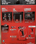 Back of M18 FUEL Surge 18-Volt Brushless Cordless Impact Driver box showing specifications and diagrams.