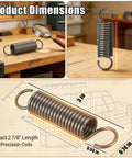 Heavy Duty Replacement Recliner Mechanism Tension Spring For Couch Furniture Restoration Parts showcasing dimensions, 2 7/8 inch length, 18 precision coils.