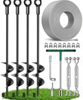 Heavy Duty 30 Inch Ground Anchor Kit For Sheds And Gazebos Screw In Earth Anchors Four Pack With Three Sixteen Inch Cable