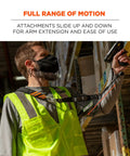 Sling Style Barcode Scanner Harness With Tethering Lanyard for Quick Access in use in warehouse environment