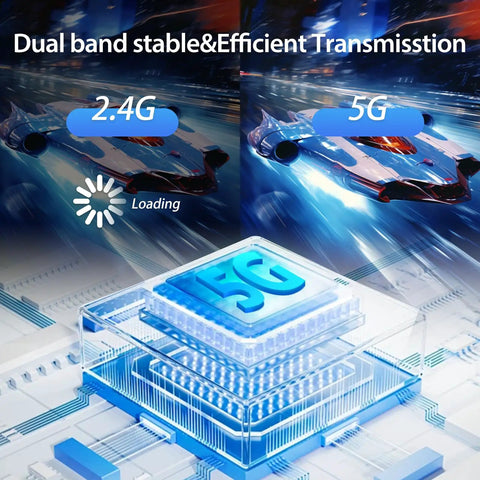 No Fuss Plug And Play Wireless HDMI Transmitter And Receiver Kit With 328Ft Range 4K Decoding and 1080P Output dual band display