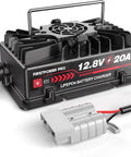 Heavy Hitter 12V 20A LiFePO4 Battery Charger features robust casing and connector for reliable charging in various applications.