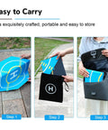 Person folding On The Go Foldable Night Vision Drone Landing Pad 20 Inch Double Sided Waterproof Helipad into carry bag.