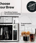 10 Cup Drip Coffee Maker With Hot And Cold Multi Serve Brewer, Timer And Auto Start, Hot Water Dispenser, Over Ice Function shown.