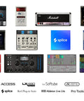 Scarlett 2i2 4th Gen USB-C Audio Interface Recording Bundle software pack for studio use including plugins and DAWs.