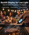 Digital Meat Thermometer With Backlight Instant Read In Seconds Waterproof for Cooking BBQ grill steak display at night