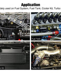 6AN Male Flare To 1/8 NPT 90 Degree Swivel Fitting Adapter Aluminum Black For High Performance Race-Ready Fuel Or Oil Lines AN To NPT Connector, 1500 PSI, -40F To 250F, 37 Degree AN Seal To 60 Degree NPT Seal used in fuel system, fuel tank, cooler kit, turbo kit