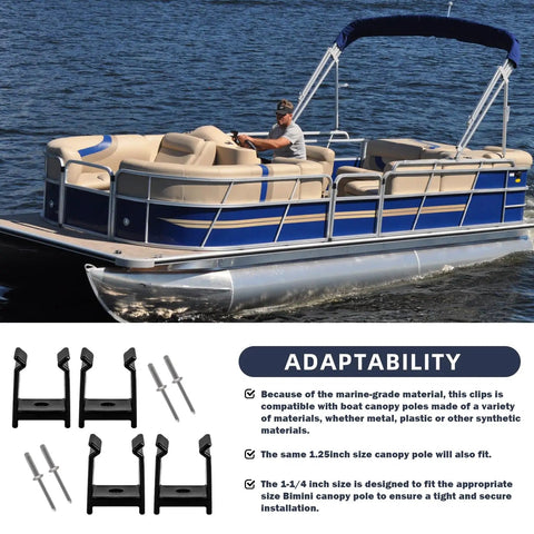 Pontoon Bimini Top Clips One And A Quarter Inch Square Tube Hardware Fits Marine Canopy Frames Tough As Nails Marine Grade