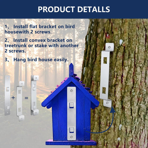Rustproof Galvanized Bird House Hanger Brackets Built Tough Two Pack With Screws For Trees And Poles Outdoor Use Easy Install Secure Mount For Bird Houses Nesting Boxes And Feeders