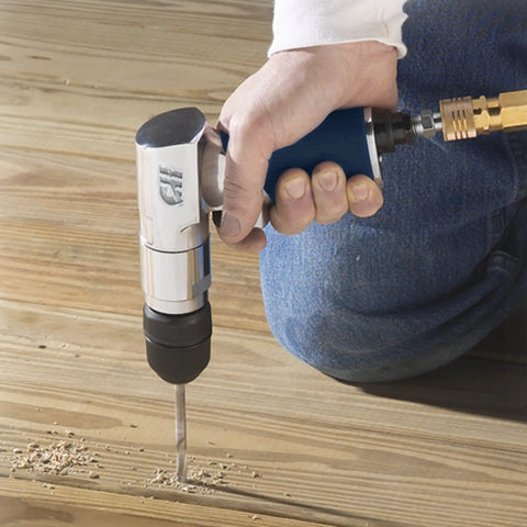 Three Eighths Inch Reversible Air Drill With Keyless Chuck, Tough As Nails Air Powered Drill For Wood And Metal, 5.2 CFM At 90 PSI