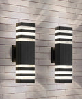 LED Up And Down Outdoor Wall Lights Two Pack Sconce For Porch Patio And Garage Exterior House Lighting 14W IP65 3000K 1200LM GU10 Bulbs Square Outdoor Light Fixture Dope Curb Appeal on brick wall