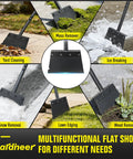 Flat Shovel Heavy Duty Garden Tool With Long Handle, Multipurpose for Yard, Ice, Snow, Weeding and Edging with Quenched Steel Blade