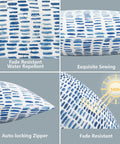 Outdoor Lumbar Pillow Covers 12x20 Inches Pack Of 2 Covers Only Fade Resistant Polyester Cushion Cases close-up details