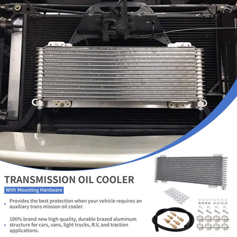 Heavy Duty 40K Transmission Oil Cooler Kit With Low Pressure Drop Includes Mounting Hardware Fits Big Rigs And Trailers Tru Cool Compatible installed