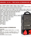 All In One 122 In 1 Precision Electronics Screwdriver Kit With 101 Magnetic Bits And 21 Essential Tools In A Portable Case For Repairing iPhone PC Laptop Game Console Watch Glasses And More Red