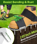 Durable Lawn Aerator Shoes With 3mm Metal Base And Bend Resistant Spikes No Fuss Pre Assembled With Adjustable Straps