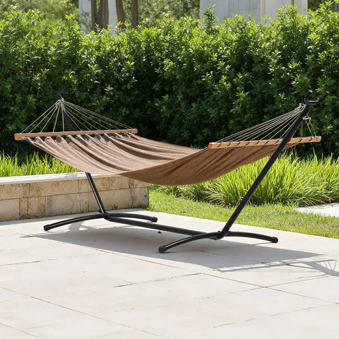 9 Foot Heavy Duty Portable Hammock Stand Steel Frame For Backyard Patio Or Indoor Use With Carrying Case No Hammock Included Easy Setup And Fully Adjustable Height For Tall Or Short Setups
