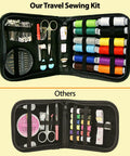 Compact Sewing Kit For Beginners Portable Travel Essentials With 12 Thread Colors And 75 Plus Tools Including Needles Scissors Measuring Tape