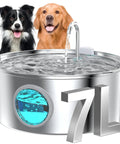 7L Large Breed Pet Water Fountain Stainless Steel Quiet Indoor Dog Waterer For Large Dogs And Cats In Multi Pet Homes