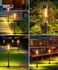 Solar Pathway Lights Outdoor 6 Pack Upgraded Super Bright LED With Auto On Off IP65 Lighting on garden walkway