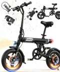 Electric Bike For Adults And Teens With A 500W Peak Motor, Lightweight Foldable Ebike, 20 MPH Top Speed, 25 Mile Range With Pedal Assist, Embedded Battery, Easy Fold Design, Ready For Commuting And Weekend Rides, black foldable frame