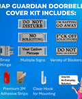 Universal No Soliciting Doorbell Cover That Blocks The Button And Lets You Rotate Do Not Disturb Sign To Stop Ringing For Sleep Work From Home Naps And Quiet Moments Without Interruptions, blue kit graphic