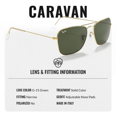 Square Shape Non-Polarized Sunglasses for Men and Women With G-15 Green Lens and gold frame, side view with fitting info