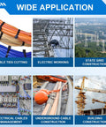 Infographic showing applications of Heavy Duty Die Cast Steel Cable Tie Gun With Flush Cut Fastening Tool in various construction scenarios.