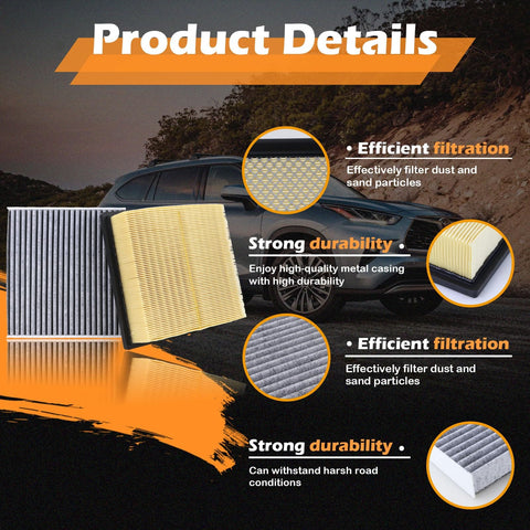 Product details of Engine Air Filter And Cabin Air Filter Kit For Toyota Camry Avalon Sienna Highlander And Lexus 2011-2020