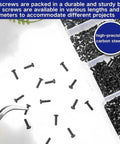 Tiny Micro Repair Screws Set In Black Carbon Steel Phillips Pan Head M1 To M1.7 For Eyeglasses Watches Clocks And Mobile Phones 1000Pcs Assorted Small Machine Screws In Clear Box